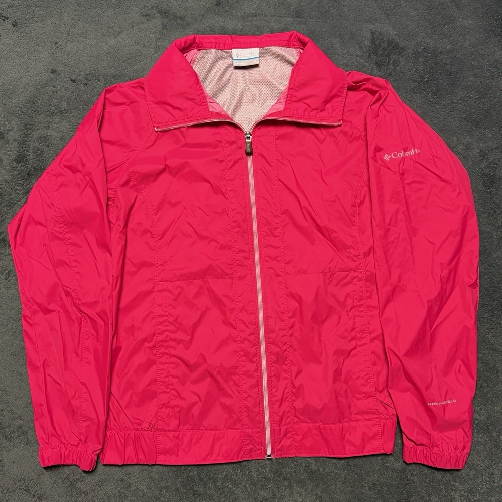 Columbia Womens Pink Medium Windbreaker Zip Up